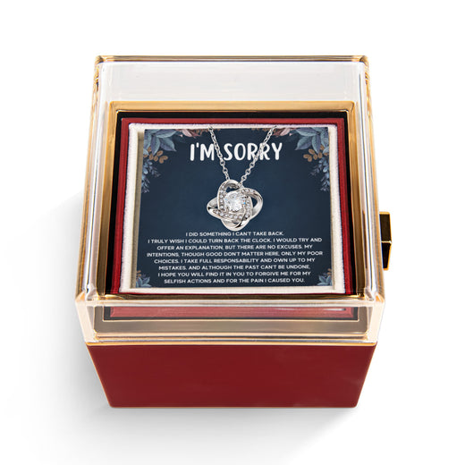 I'm Sorry Gifts For Her - Love Knot with Rotating Rose Gift Box