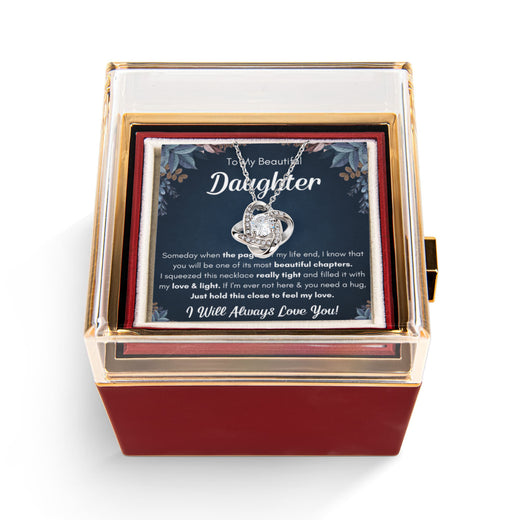 Chapters Squeezed Name - Daughter Birthday Necklace with Rose Box
