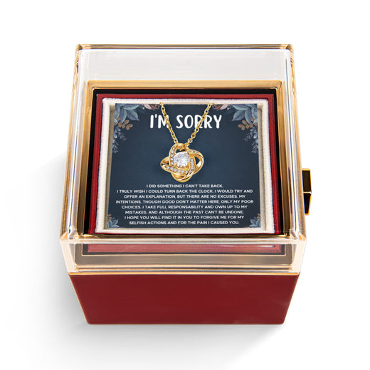 I'm Sorry Gifts For Her - Love Knot with Rotating Rose Gift Box