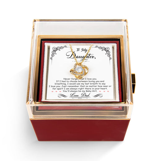 Breathing Interlocking - Daughter Birthday Necklace with Rose Box