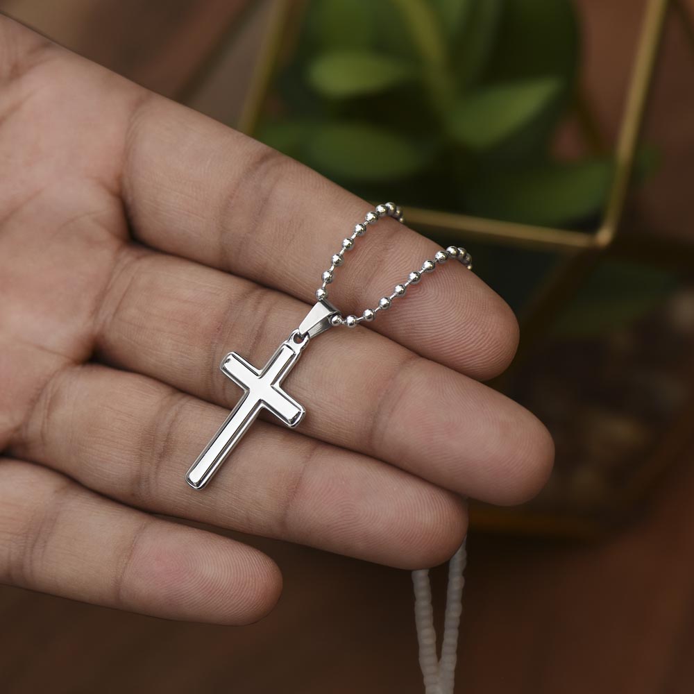 To My Son This Old Lion Cross Necklace Gift Set