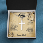 To My Son This Old Lion Cross Necklace Gift Set