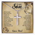 To My Son This Old Lion Cross Necklace Gift Set
