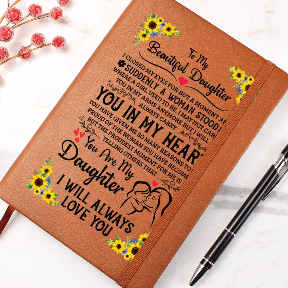To My Daughter Proud Leather Journal