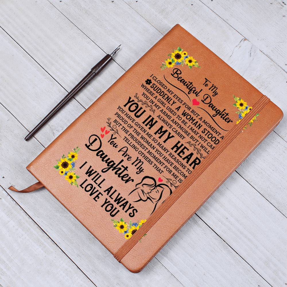 To My Daughter Proud Leather Journal