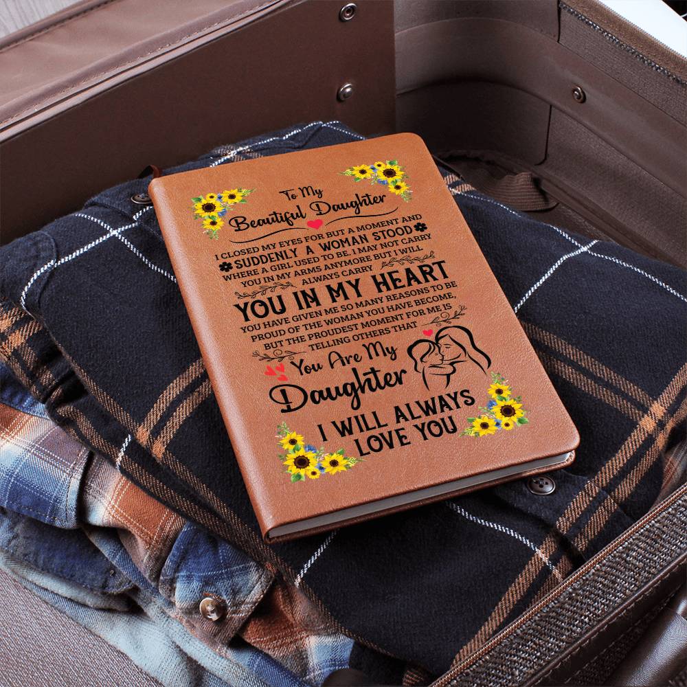 To My Daughter Proud Leather Journal