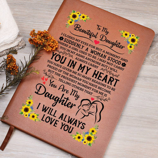 To My Daughter Proud Leather Journal