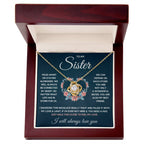 To My Sister Squeezed Love Knot Necklace Gift Set