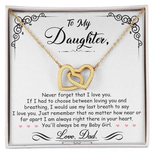 To My Baby Girl - Interlocking Heart Necklace