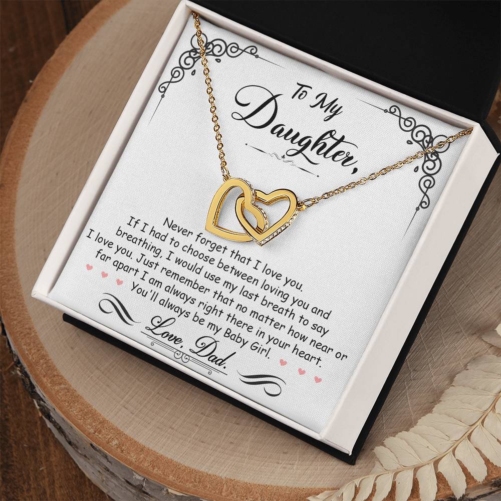 To My Baby Girl - Interlocking Heart Necklace