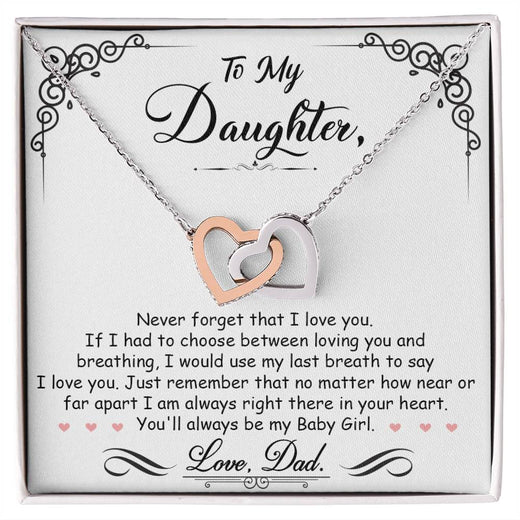 To My Baby Girl - Interlocking Heart Necklace