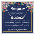 To My Daughter Braver Name Necklace Gift Set