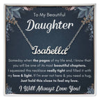 To My Daughter Chapters Squeezed Name Necklace Gift Set