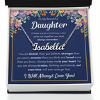 To My Daughter Braver Name Necklace Gift Set