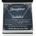 To My Daughter Chapters Squeezed Name Necklace Gift Set