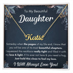 To My Daughter Chapters Squeezed Name Necklace Gift Set