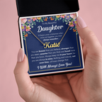 To My Daughter Braver Name Necklace Gift Set