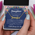 To My Daughter Braver Name Necklace Gift Set