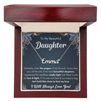 To My Daughter Chapters Squeezed Name Necklace Gift Set