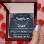 To My Daughter Chapters Squeezed Name Necklace Gift Set