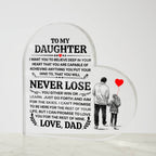 To My Daughter Promise Heart Acrylic Plaque