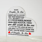 To My Daughter In Law Honor Heart Acrylic Plaque