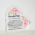 To My Beautiful Wife Heart Acrylic Plaque