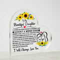 To My Daughter Proud Acrylic Heart Plaque