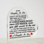 To My Daughter In Law Honor Heart Acrylic Plaque
