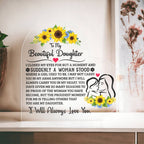To My Daughter Proud Acrylic Heart Plaque