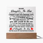 To My Daughter In Law Honor Square Acrylic