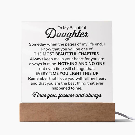 To My Daughter Chapters Square Plaque