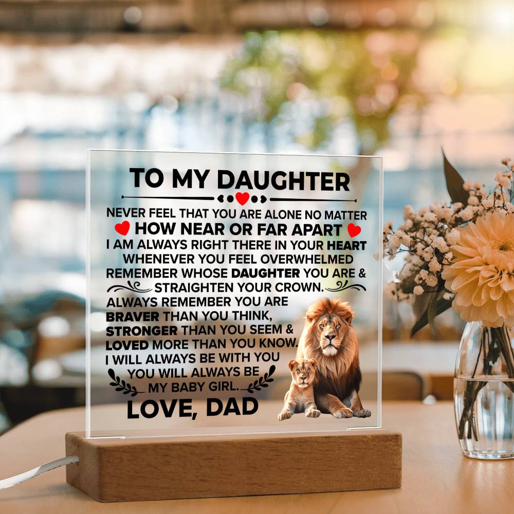 To My Daughter Braver Square Acrylic