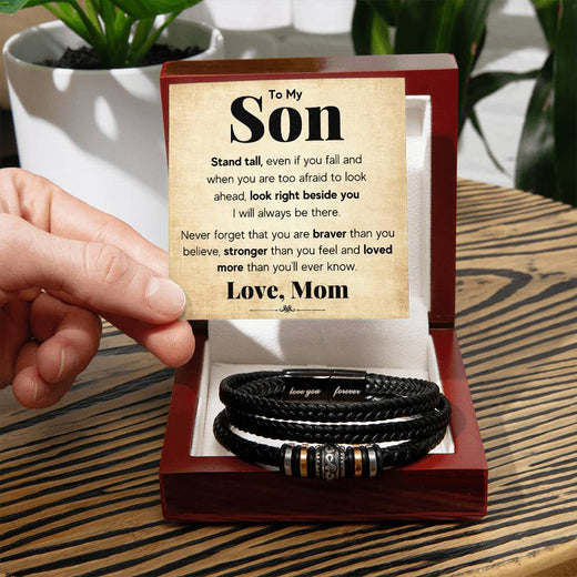 To My Son Stand Tall Bracelet