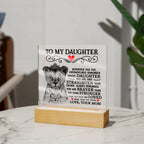 To My Daughter Lion Crown Acrylic Square Plaque