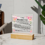 To My Beautiful Wife Square Acrylic Plaque