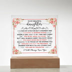To My Beautiful Daughter Square Acrylic Plaque