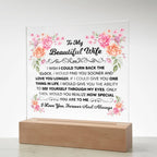 To My Beautiful Wife Square Acrylic Plaque