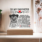 To My Daughter Lion Crown Acrylic Square Plaque