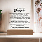 To My Daughter Chapters Square Plaque
