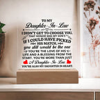 To My Daughter In Law Honor Square Acrylic