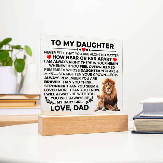 To My Daughter Braver Square Acrylic