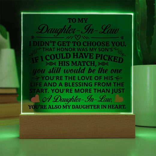 To My Daughter In Law Honor Square Acrylic