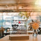 To My Daughter Lion Crown Acrylic Square Plaque