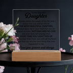 To My Daughter Chapters Square Plaque