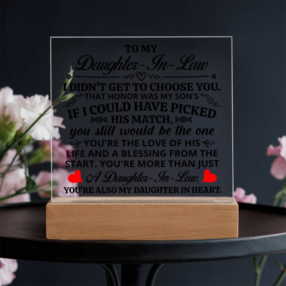 To My Daughter In Law Honor Square Acrylic