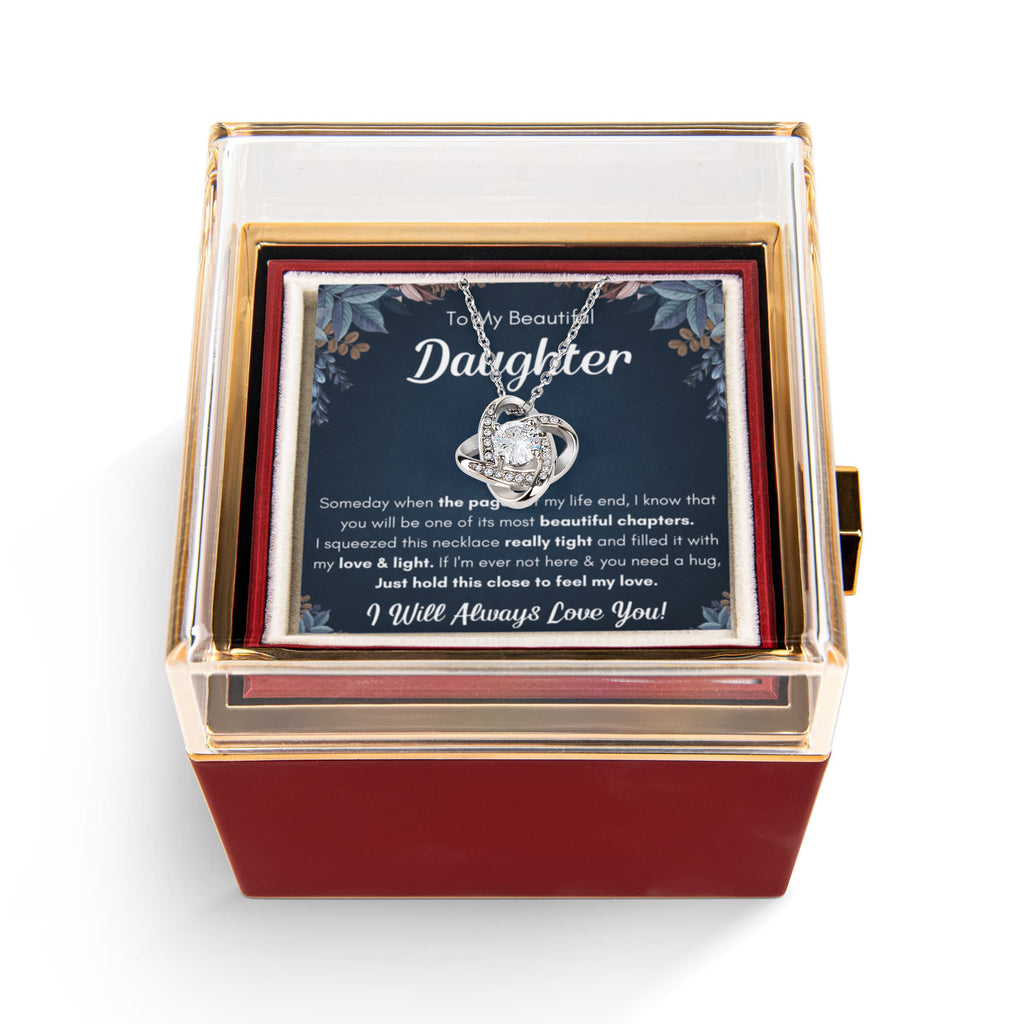 Chapters Squeezed Name - Daughter Birthday Necklace with Rose Box