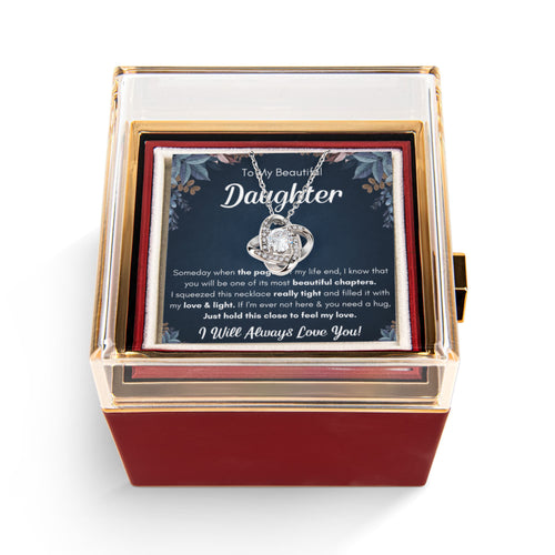 Chapters Squeezed Name - Daughter Birthday Necklace with Rose Box