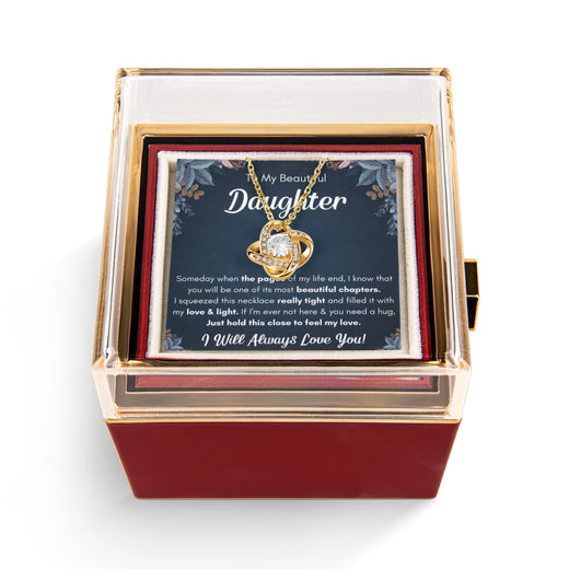 Chapters Squeezed Name - Daughter Birthday Necklace with Rose Box